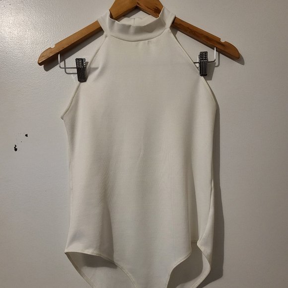 Zara high neck line sleeveless bodycon bodysuit top - Picture 1 of 2